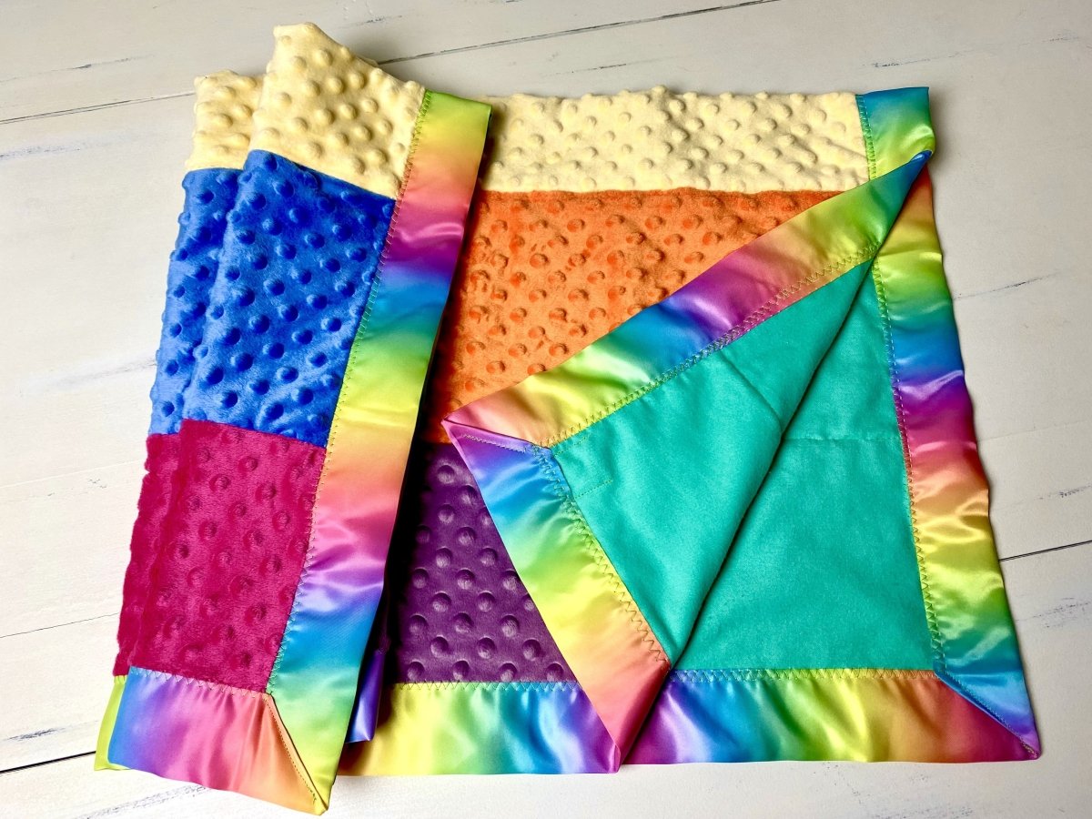 Baby Quilt- Minky Rainbow - The Southern Nest