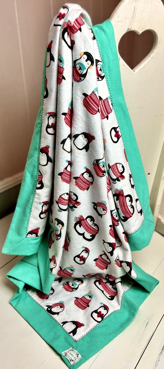 Baby Quilt- Precious Penguins - The Southern Nest