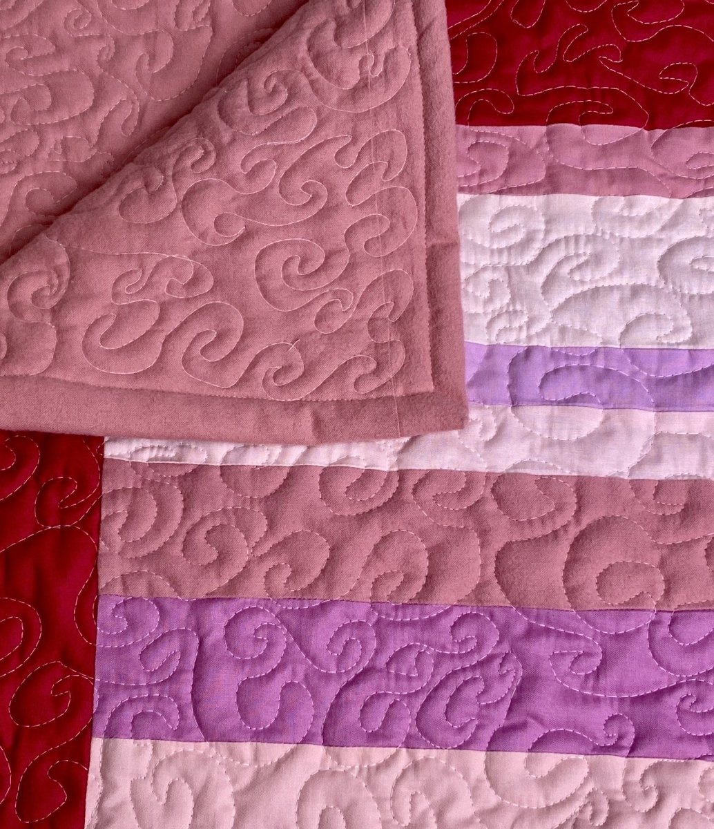 Mini-Throw Quilt- Pink and Purple Stripes - The Southern Nest