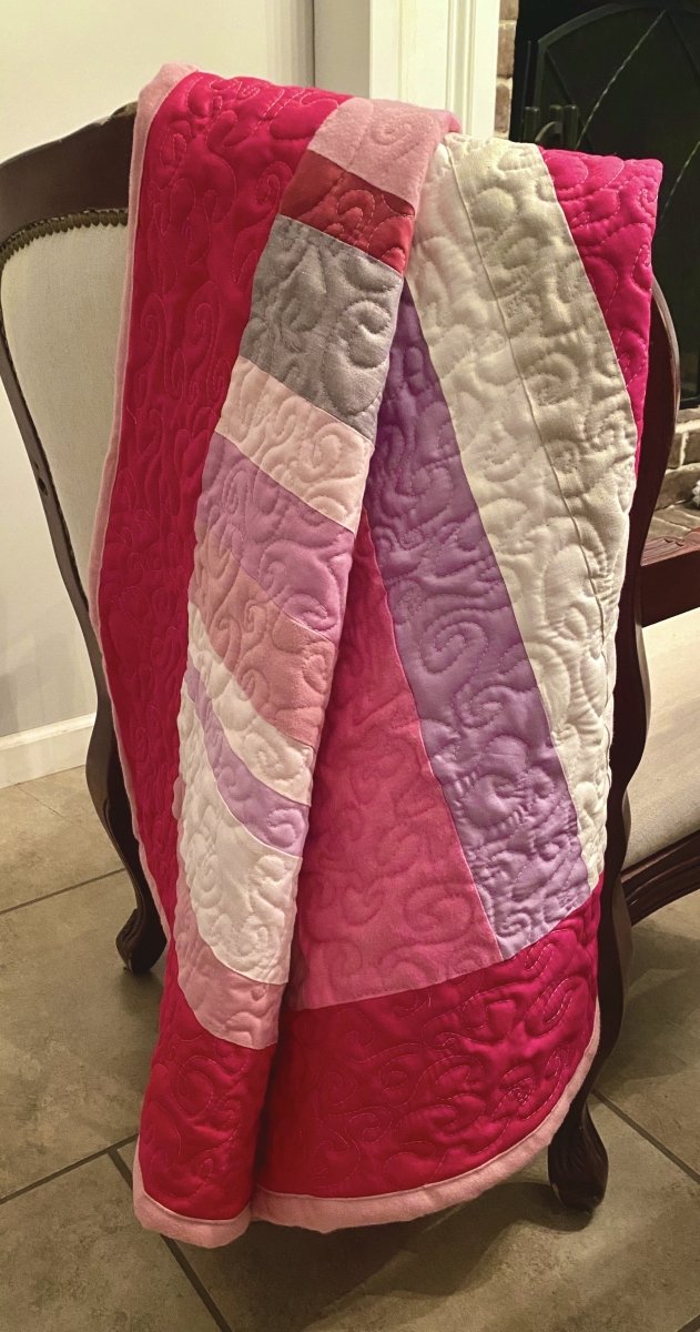 Mini-Throw Quilt- Pink and Purple Stripes - The Southern Nest
