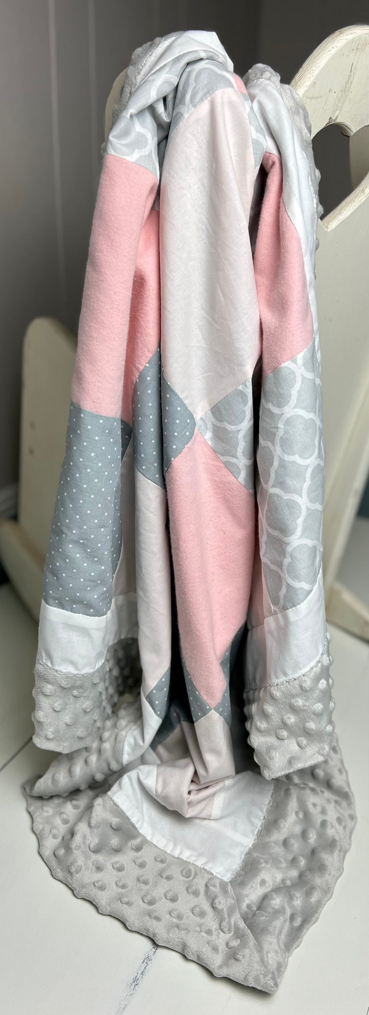 Baby Quilt- Pink and Gray