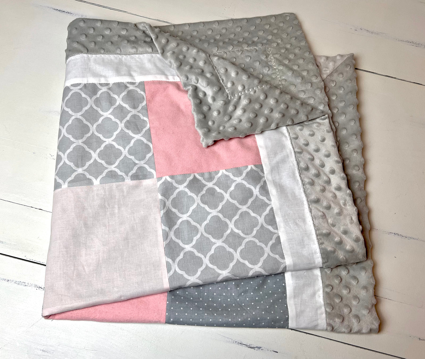 Baby Quilt- Pink and Gray
