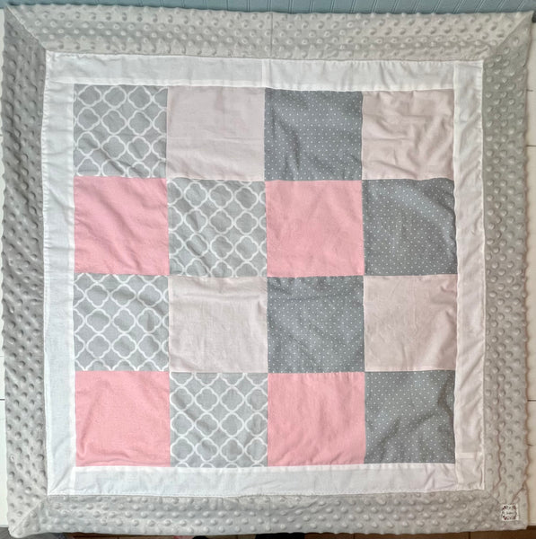 Baby Quilt- Pink and Gray