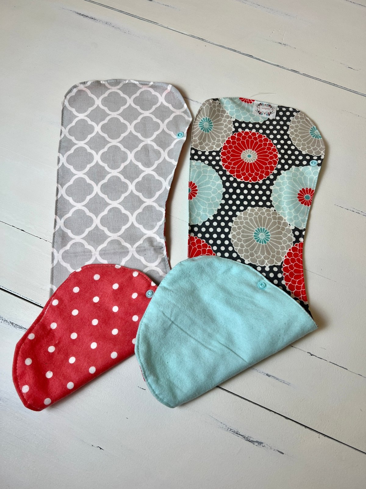 Burpy Bibs - Aqua and Coral Floral - The Southern Nest