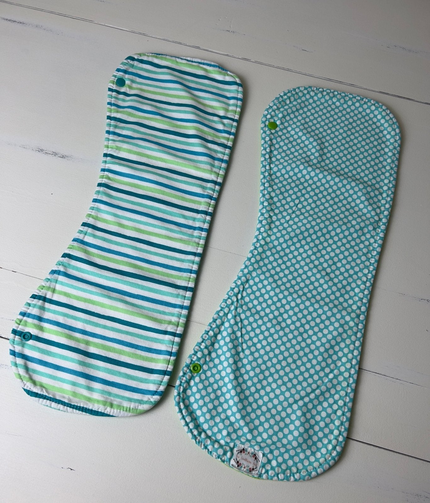 Burpy Bibs- Aqua Dots and Stripes - The Southern Nest