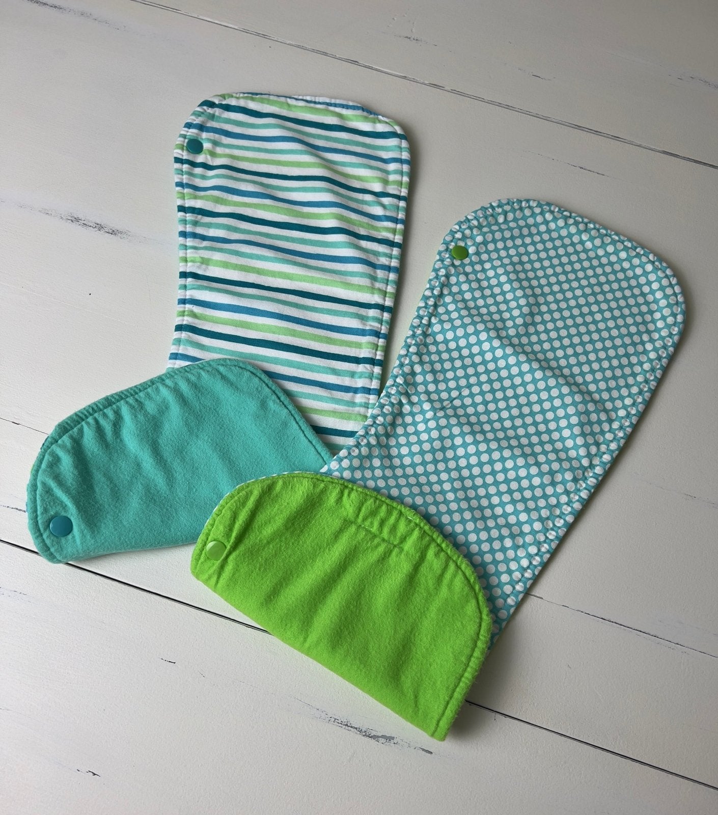 Burpy Bibs- Aqua Dots and Stripes - The Southern Nest