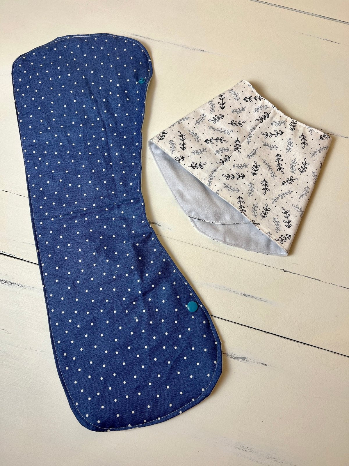 Burpy Bibs - Blue and Gray Leafy - The Southern Nest