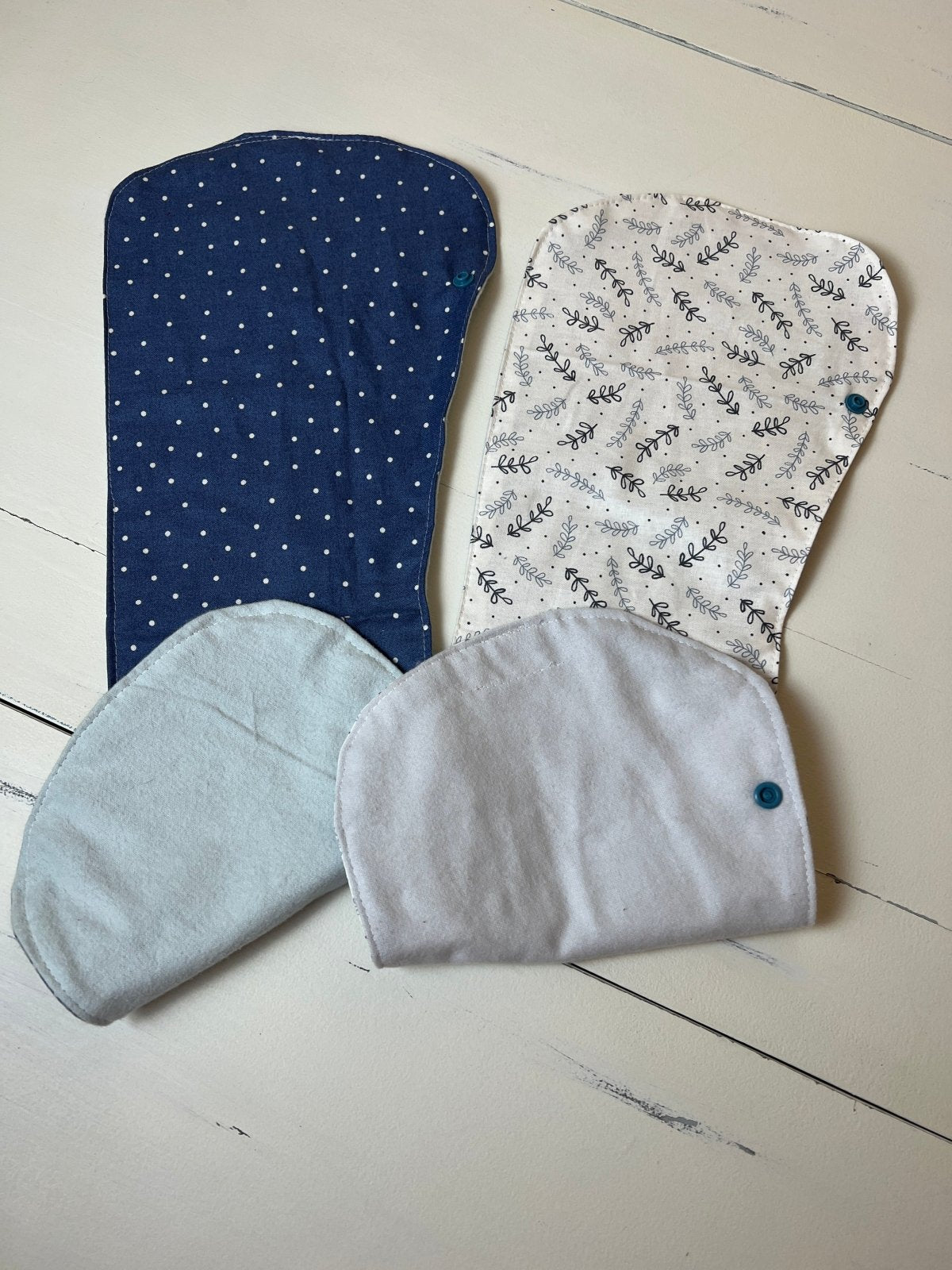 Burpy Bibs - Blue and Gray Leafy - The Southern Nest