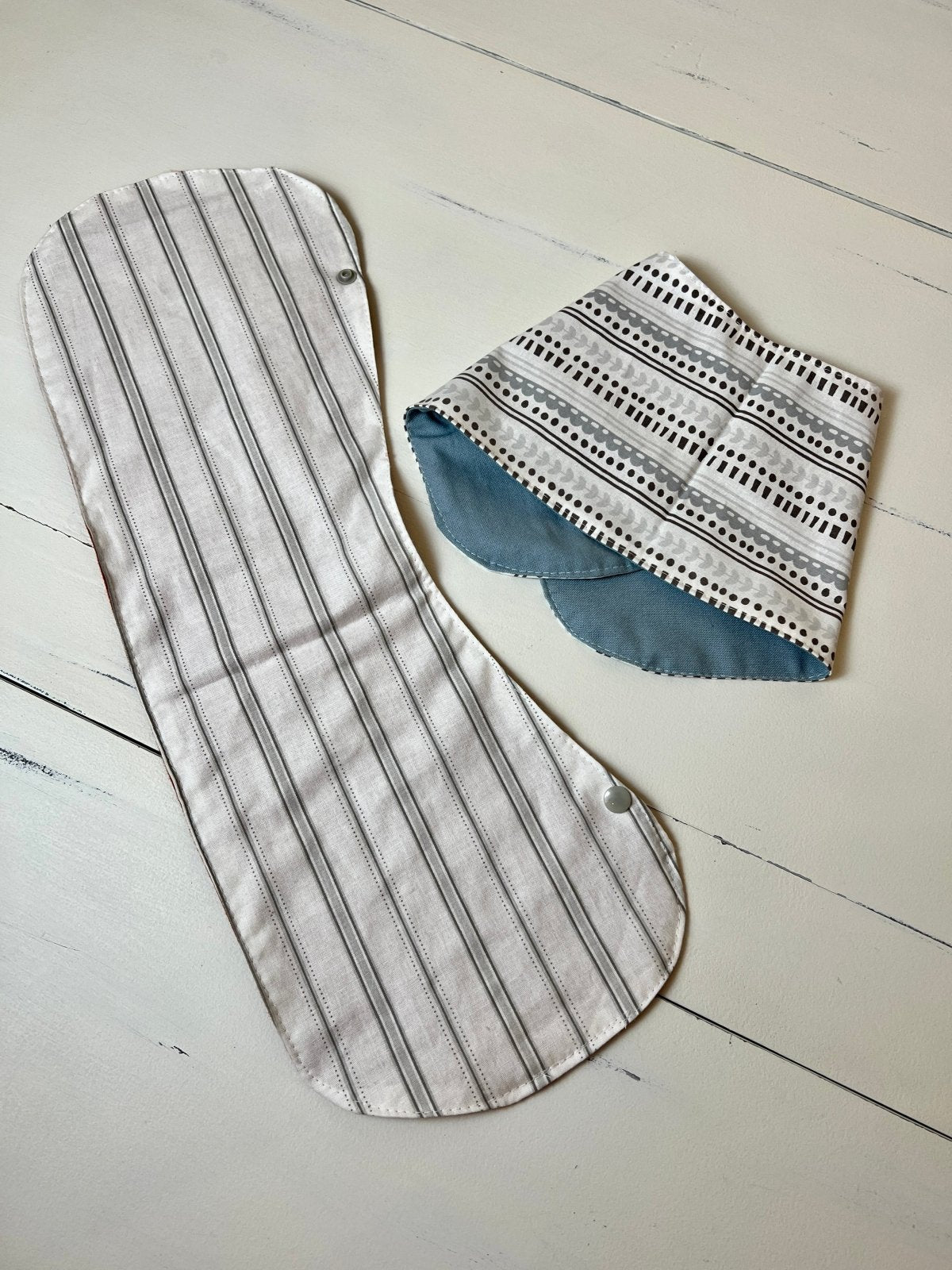 Burpy Bibs - Dots and Stripes on Blue - The Southern Nest