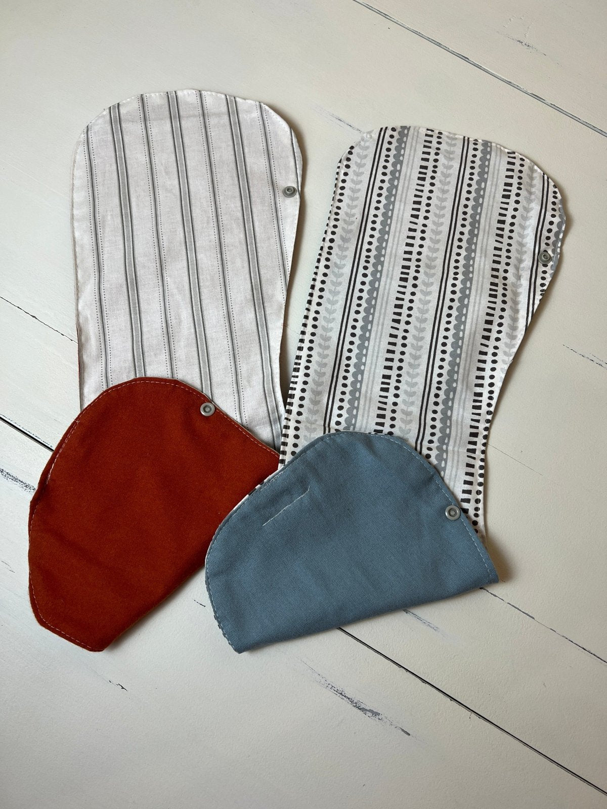 Burpy Bibs - Dots and Stripes on Blue - The Southern Nest