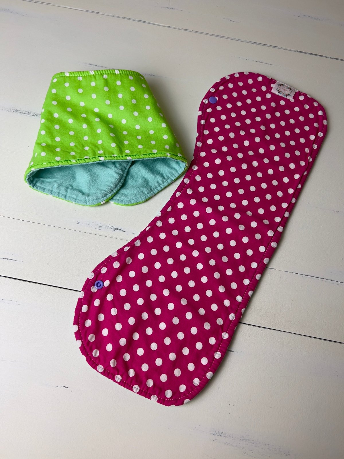 Burpy Bibs- Pink and Green Dots - The Southern Nest