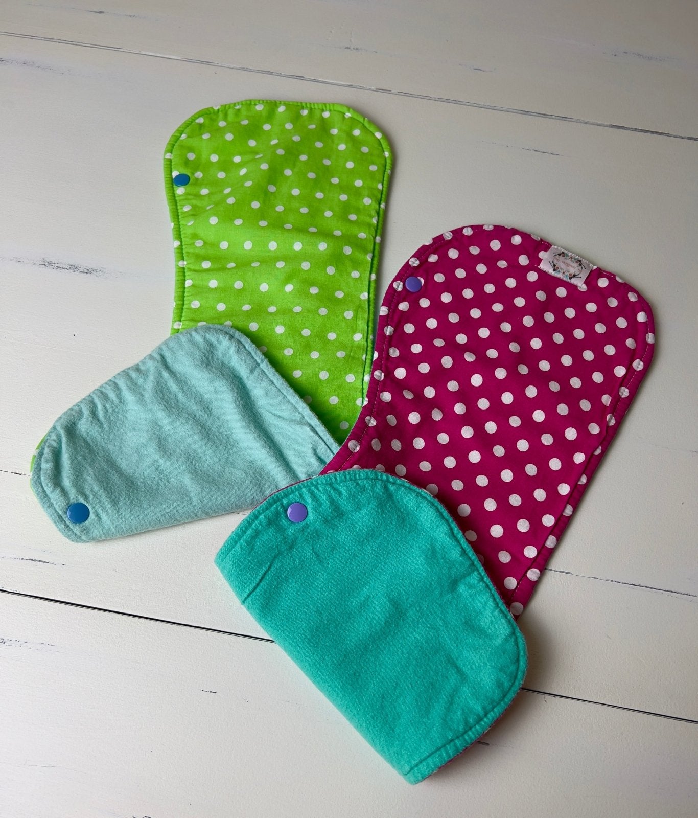 Burpy Bibs- Pink and Green Dots - The Southern Nest