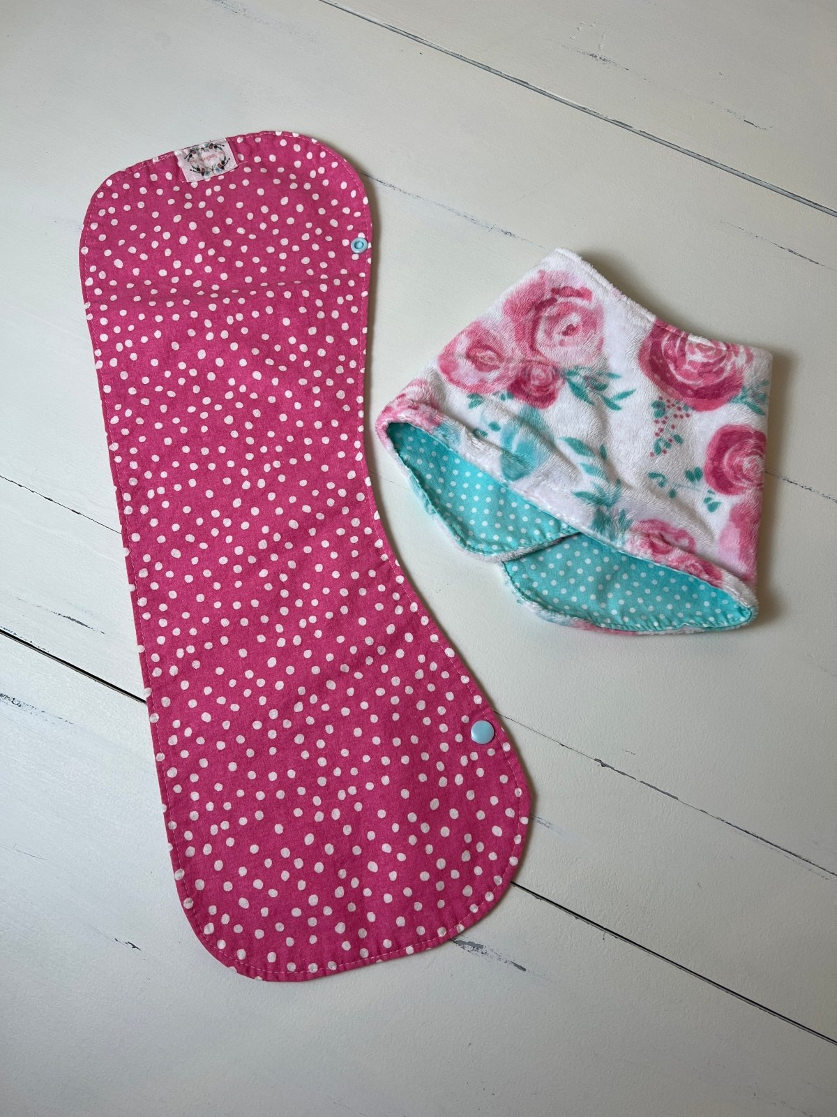 Burpy Bibs - Roses on Teal - The Southern Nest