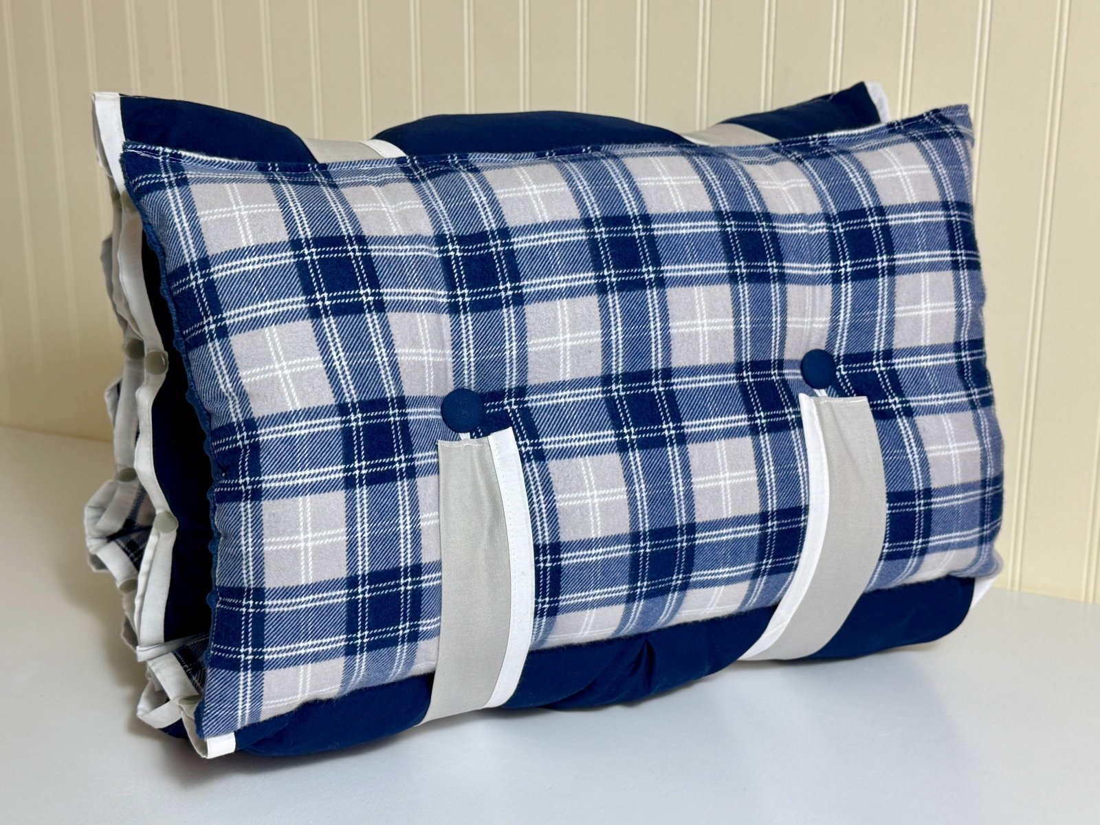 Nap Mat- Blue and Gray Plaid - The Southern Nest