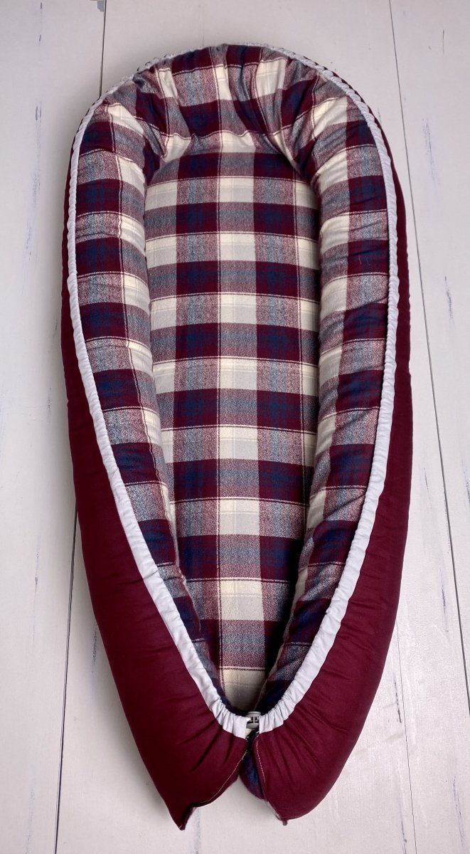 Baby Nest- Maroon Plaid - The Southern Nest