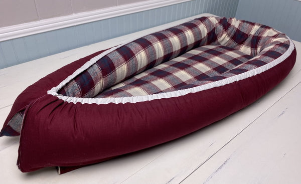 Baby Nest- Maroon Plaid - The Southern Nest