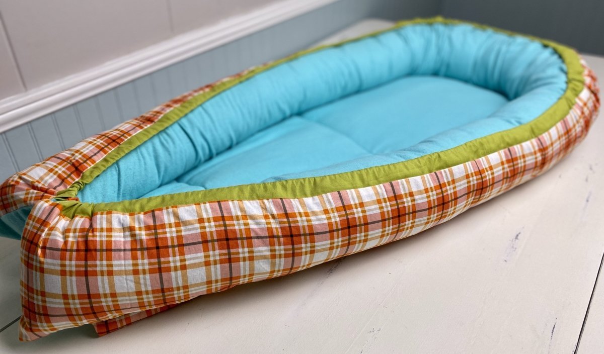 Baby Nest- Orange Plaid  - The Southern Nest