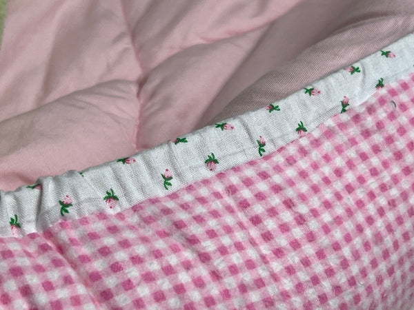 Baby Nest- Pink Gingham  - The Southern Nest