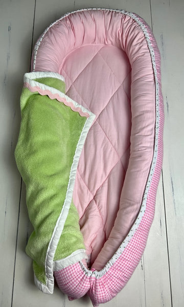 Baby Nest- Pink Gingham  - The Southern Nest