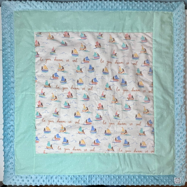 Baby Quilt- Boats and Bunnies - The Southern Nest