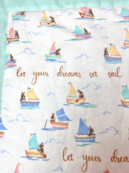 Baby Quilt- Boats and Bunnies - The Southern Nest