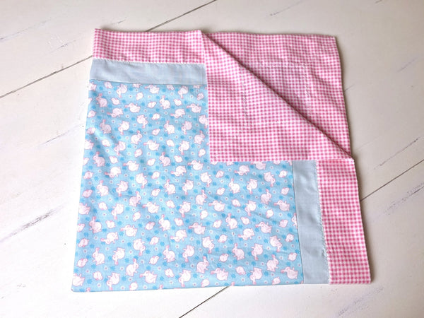 Baby Quilt Gingham and Bunnies - The Southern Nest