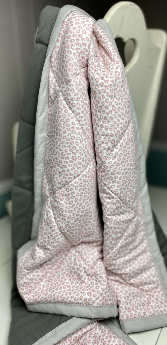 Baby Quilt- Pink and Gray Cheetah - The Southern Nest