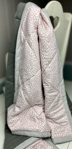 Baby Quilt- Pink and Gray Cheetah - The Southern Nest