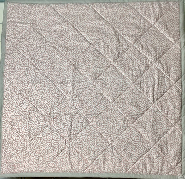 Baby Quilt- Pink and Gray Cheetah - The Southern Nest