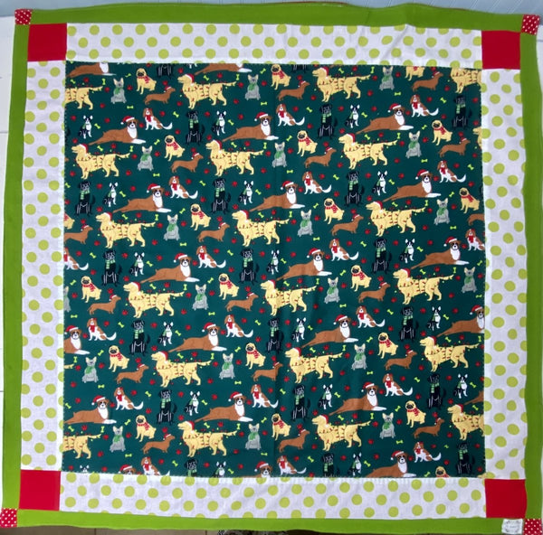Baby Quilt- Very Merry Puppies - The Southern Nest