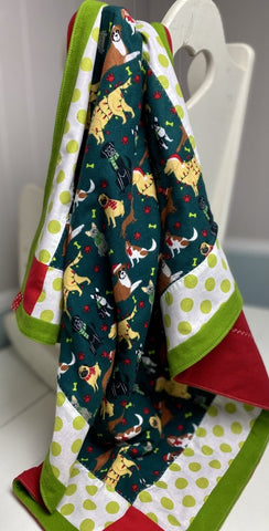 Baby Quilt- Very Merry Puppies - The Southern Nest