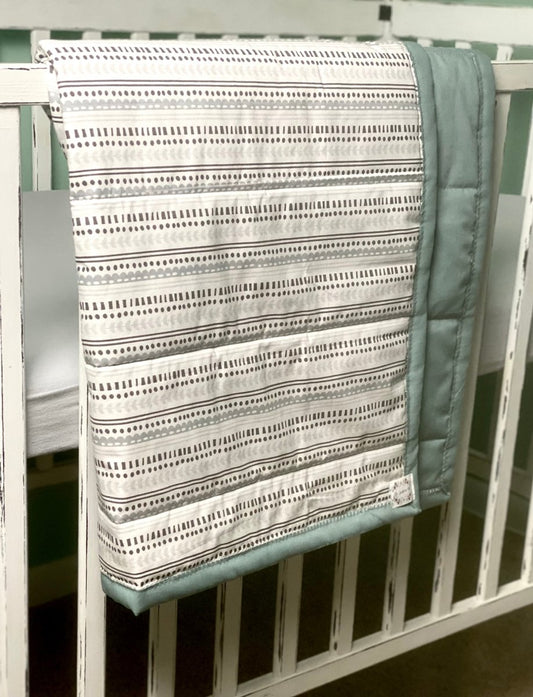 Crib Quilt- Dots and Stripes - The Southern Nest