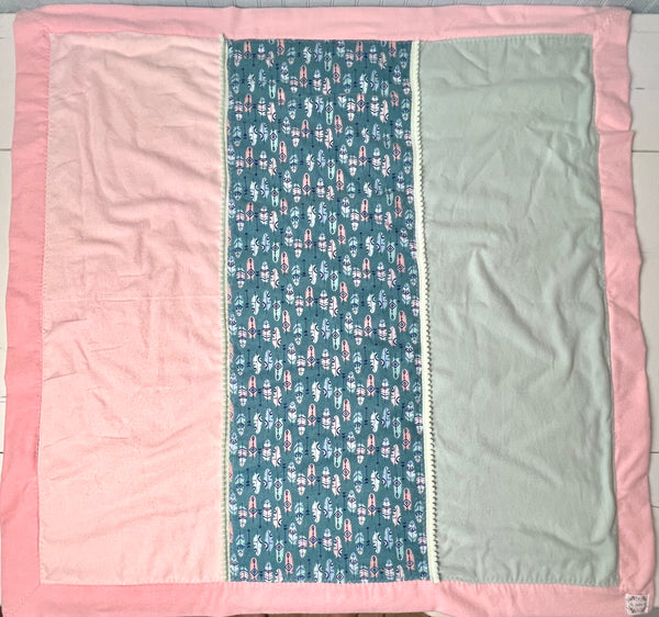 Baby Quilt- Boho Feathers