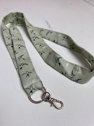 Lanyard- Birds on Sage Green - The Southern Nest