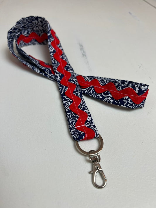 Lanyard- Navy with Red Trim - The Southern Nest