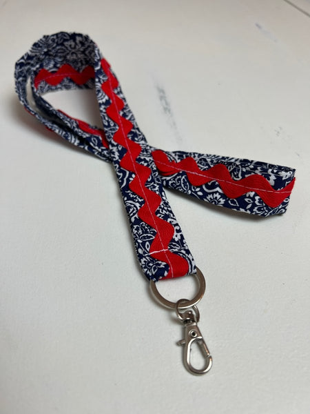 Lanyard- Navy with Red Trim - The Southern Nest