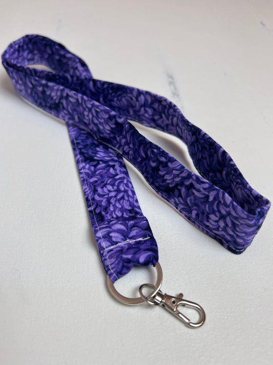 Lanyard- Purple Peonies - The Southern Nest