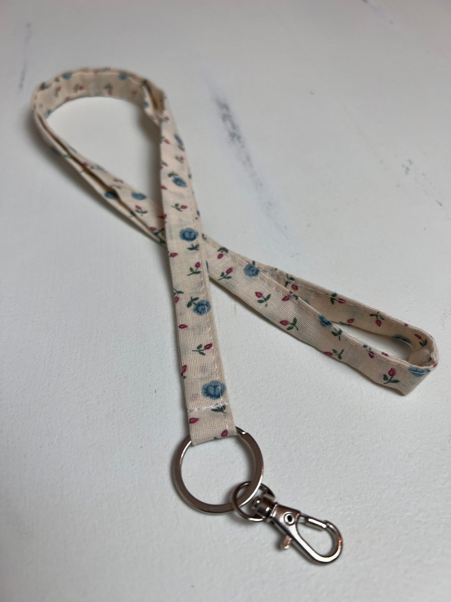 Lanyard- Tiny Blue Floral - The Southern Nest