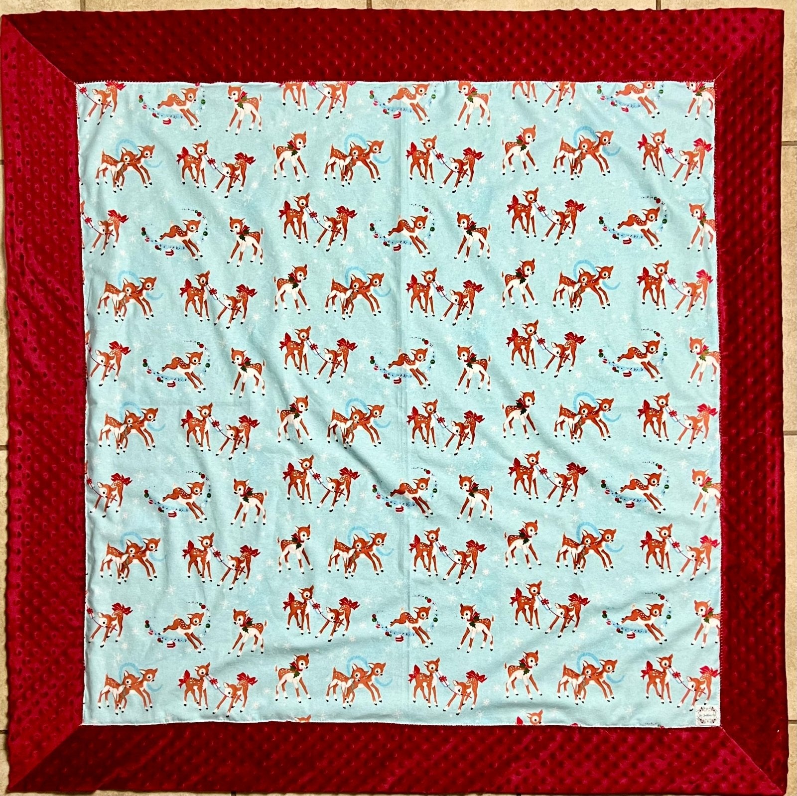 Mini-Throw Quilt- Playful Reindeer Babies - The Southern Nest