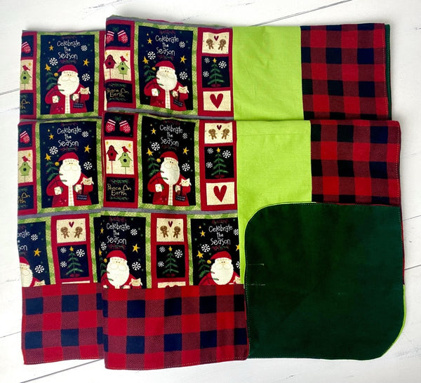 Throw Quilt- Santa and Buffalo Plaid - The Southern Nest